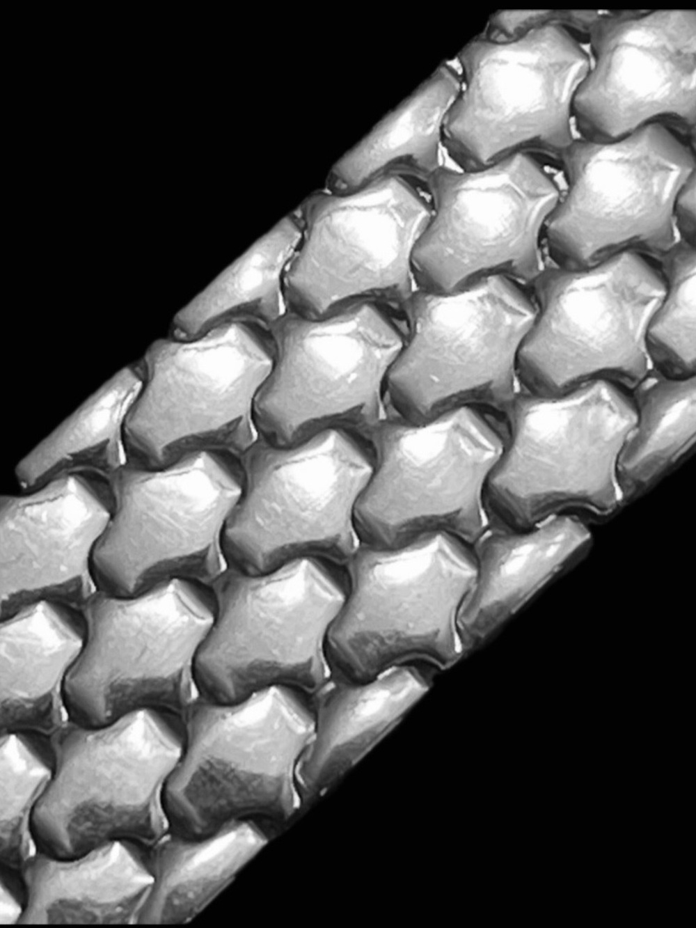 Big Bold polished sterling silver link stampato statement bracelet vintage QVC